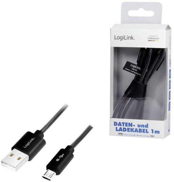 LogiLink CU0132 USB-A auf Micro-USB 1m Schwarz, Bild 2