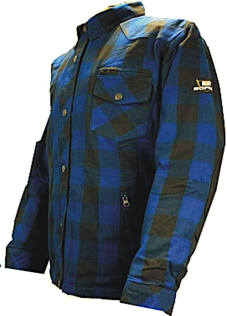 Bores Lumberjack Premium Motorcycle shirt Black/Blue