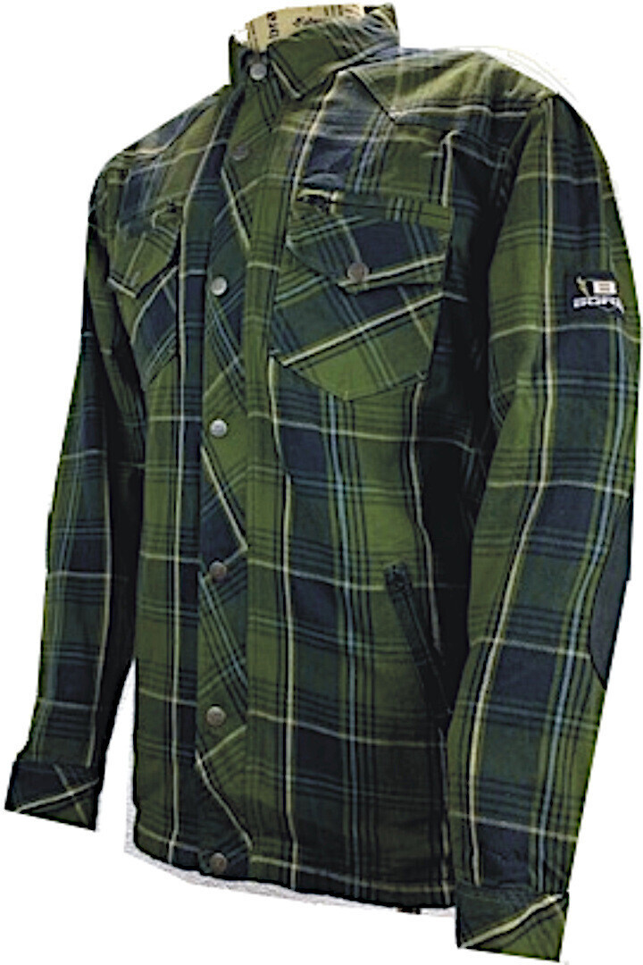 Bores Lumberjack Premium Motorcycle shirt Black/White/Green