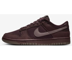 burgundy nike flip flops with gold check