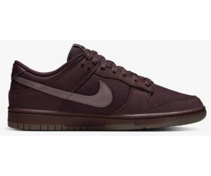 burgundy nike slides with gold check