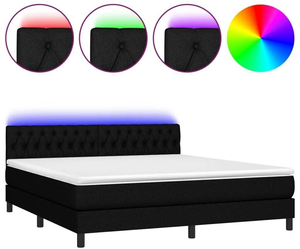 vidaXL Divan Bed with Mattress & LED Textile 160x200cm (3133407)