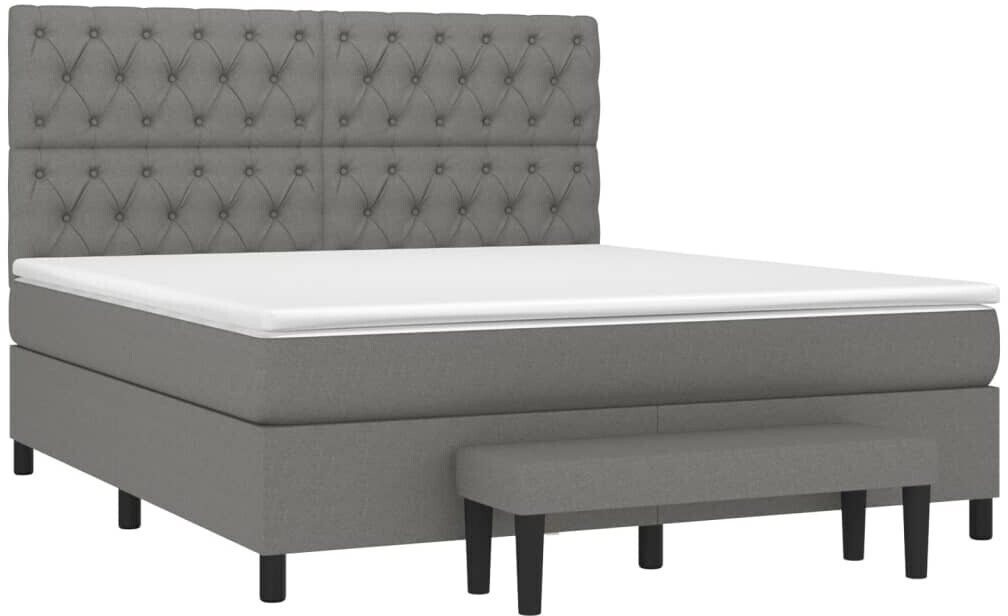 vidaXL Divan Bed with Mattress Fabric with Bank 160x200cm (3136846)