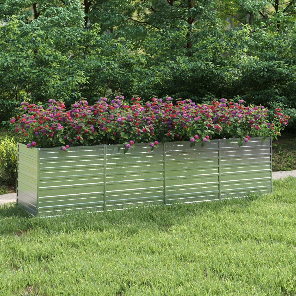 vidaXL GartenHochbeet 320x80x77cm Verzinkter Stahl Silber (316890) ab