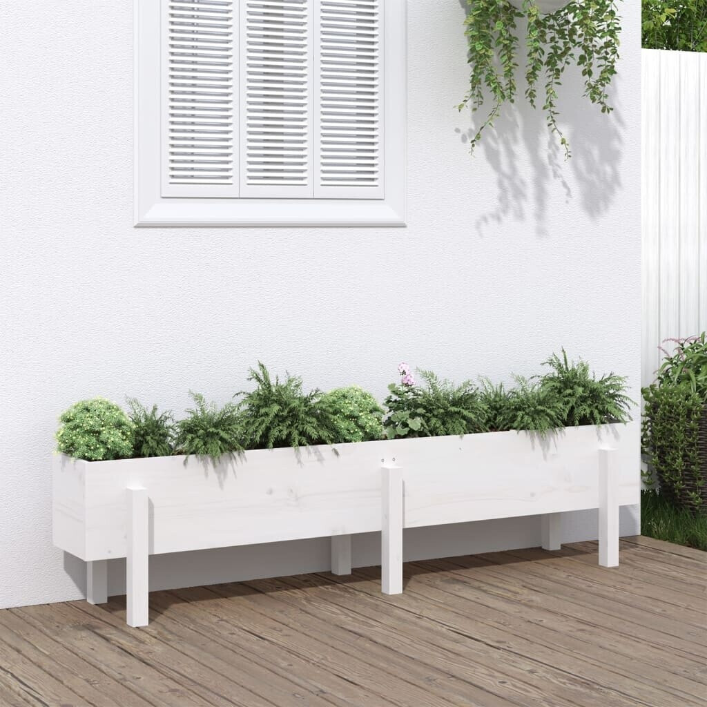 vidaXL Hochbeet Weiß 160x30x38cm Massivholz Kiefer (825192) ab 80,99