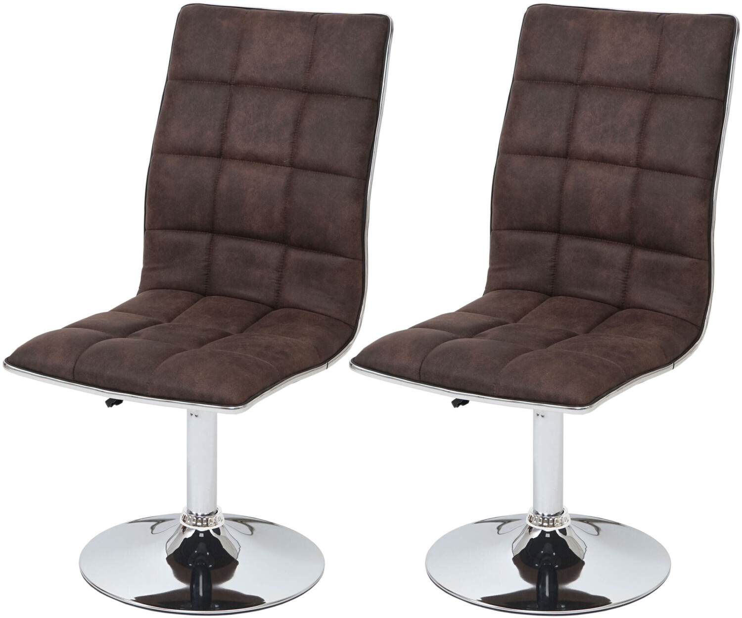 Mendler Set of 2 dining chairs HWC-C41 height adjustable swivel vintage dark brown