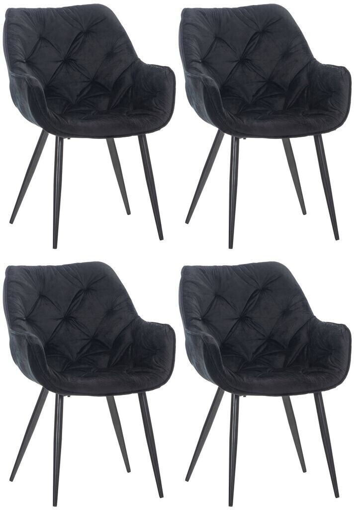 CLP Set of 4 chairs Tanna velvet black