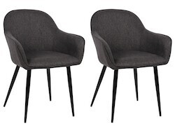 CLP Set of 2 dining chairs Boise fabric black