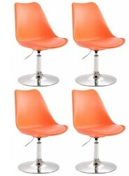 CLP Set of 4 dining room chairs Maverick C plastic orange