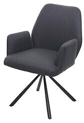 Mendler Dining room chair HWC-H71 armchair steel dark gray