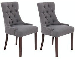 CLP Set of 2 dining chairs Aberdeen fabric antique dark gray