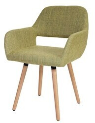 Mendler Dining room chair HWC-A50 II Retro 50s design textile light green