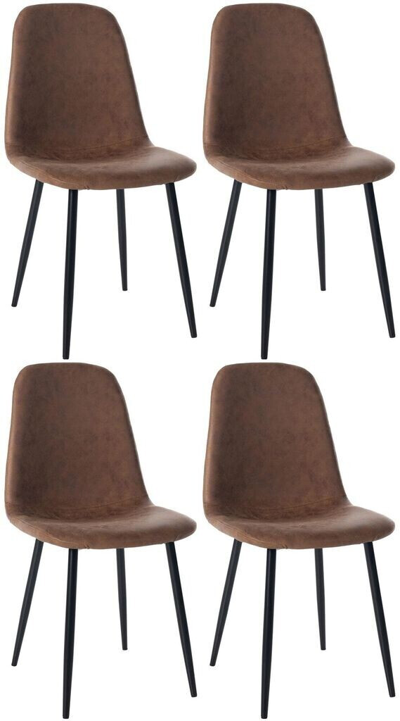 CLP Set of 4 dining room chairs Napier faux leather brown