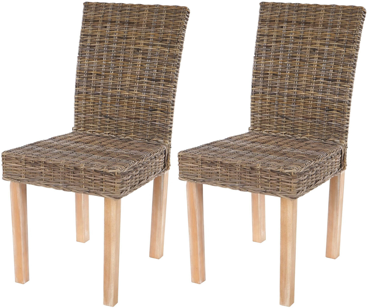 Mendler Set of 2 dining room chairs Littau wicker chair Kubu rattan