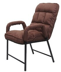 Mendler Dining room chair HWC-K40 backrest adjustable metal fabric/textile dark brown