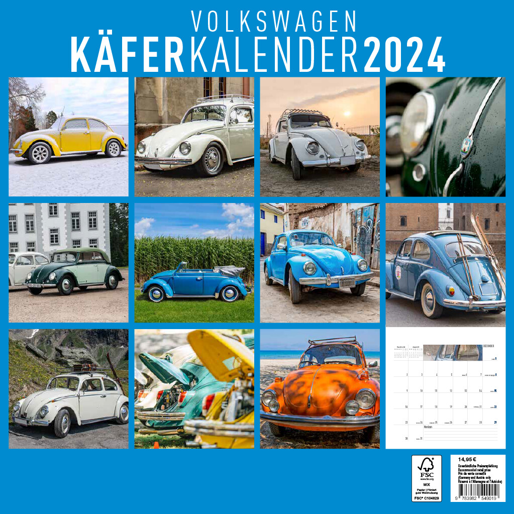 Volkswagen VW Käfer Kalender 2024 30x30cm ab 14,95 €  Preisvergleich 