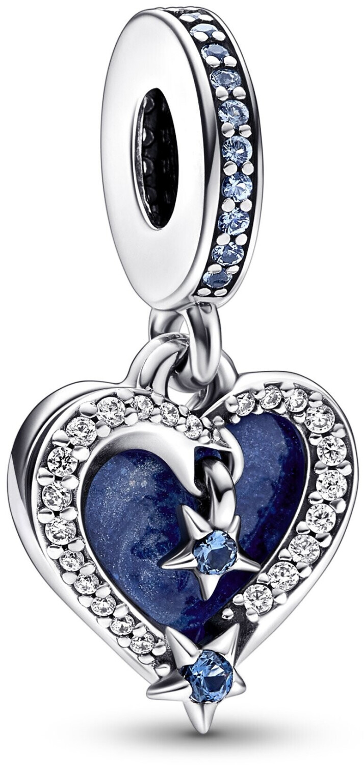 Pandora Celestial Shooting Star Heart Double Dangle Charm (792356C01)