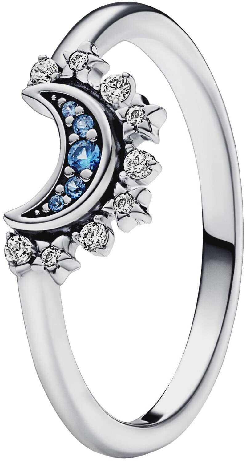Pandora Celestial Blue Sparkling Moon Ring (192675C01)