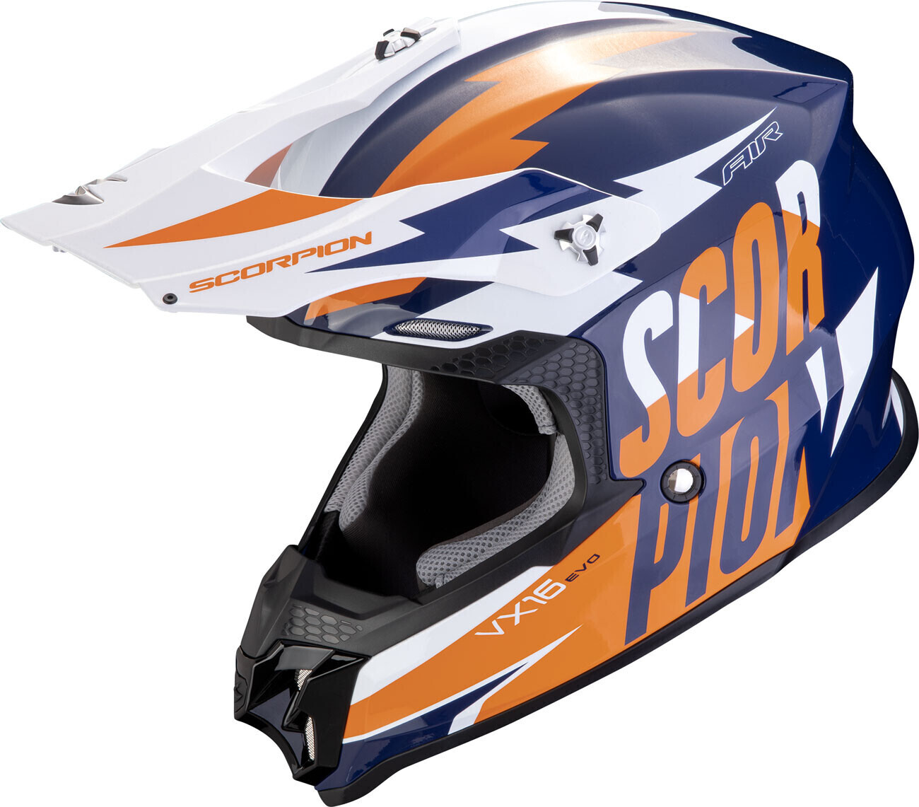 Scorpion VX-16 Evo Air Slanter bleu/orange/blanc