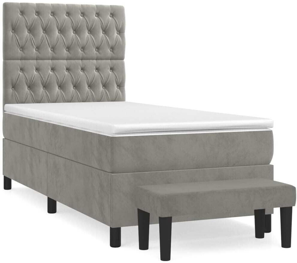vidaXL Divan Bed Velvet 100x200cm with Bank (31380)