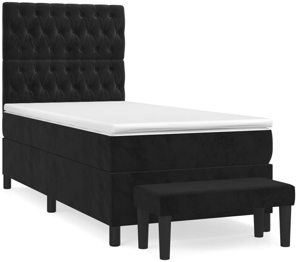 vidaXL Divan Bed Velvet 100x200cm with Bank (3138009)