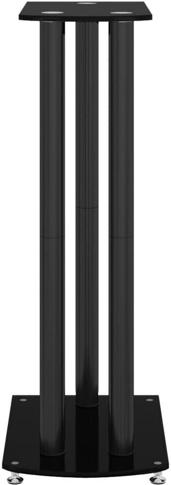 Supports Enceintes 2 Pièces VidaXL – Verre Trempé 8 Mm, Pieds Aluminium, Gestion Fils, Charge 100 Kg Chacun