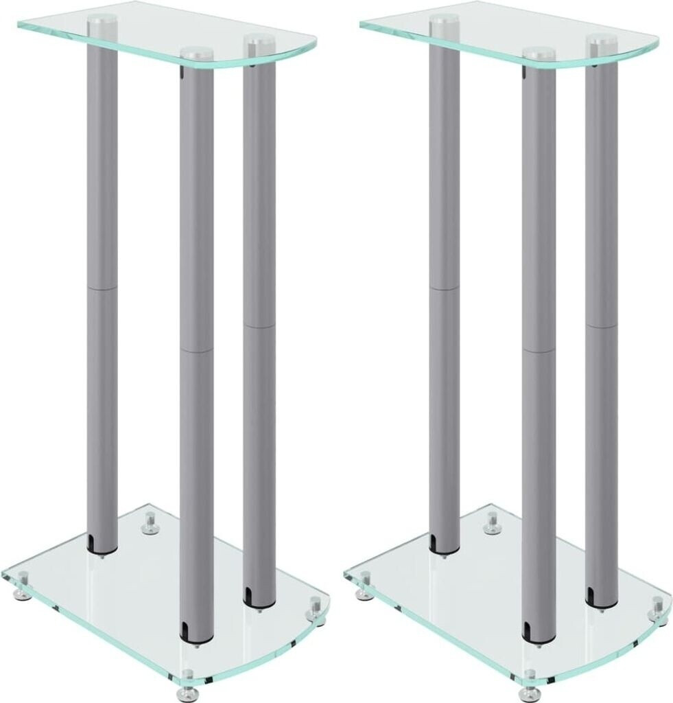 vidaXL Speaker Stand 2 p silver
