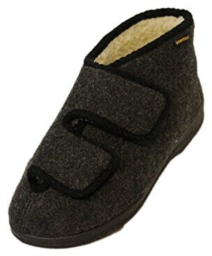 Intermax Slipper with double velcro lined with wool felt anthracite