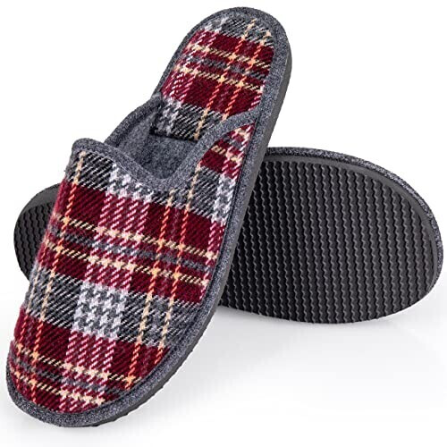 Strobl Cotton Slippers with Non-Slip Memory Sole F17 red