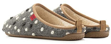 Andres Machado Dynamic Unisex Slipper made of natural wool and fine felt with anatomical sole grey dotted