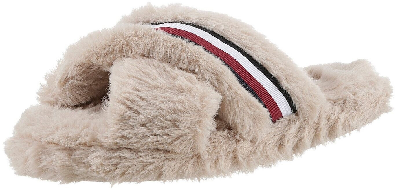 Tommy Hilfiger Crossed Strap Slippers Fur Merino Wool