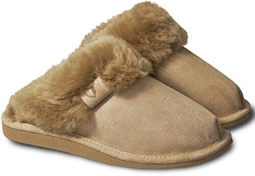Strobl Sheepskin slippers genuine leather lined wool slippers shoes INTIMO Cappuccino 1