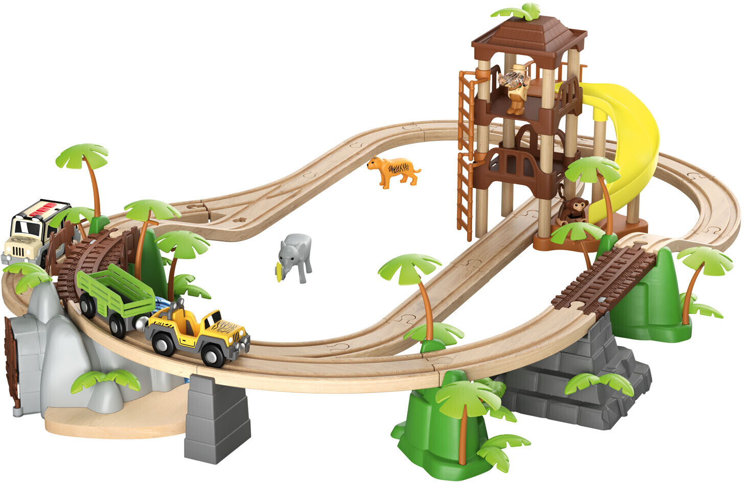 2024 (Februar 34,99 Dschungel | aus Eisenbahn-Set € bei Preise) ab Preisvergleich 47-teilig Playtive Holz