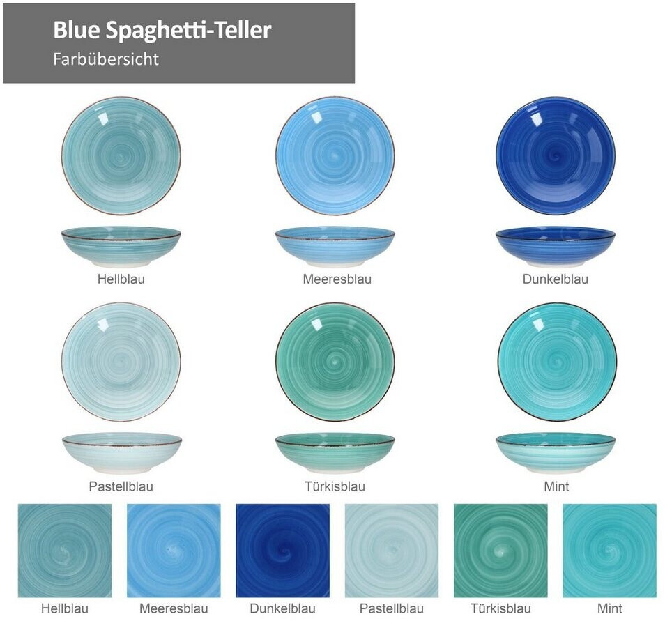 MamboCat Blue Baita 6er Set Spaghetti-Teller tief 800ml 6 Pers. Schüssel Servier-Schale ab 39,98 € (Oktober 2026)