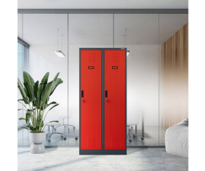 Armoire Vestiaire Métallique 2 Portes - 2 Casiers, Dimensions 180x60x50 Cm, Couleur Blanc, Pour Atelier, Entreprise, Vestiaire Sportif - 9