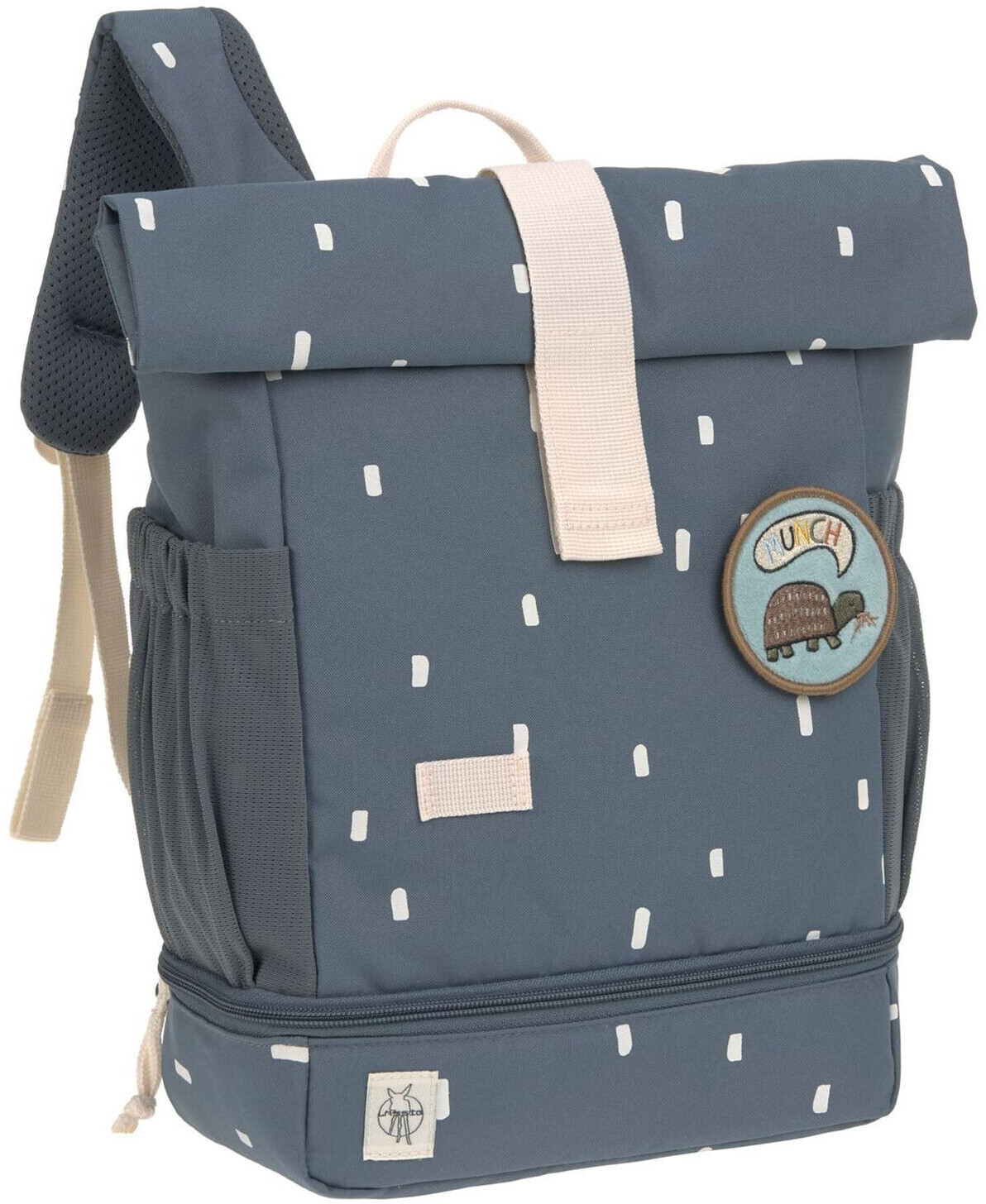 Lässig Pre School Backpack Rolltop Happy Prints dark blue