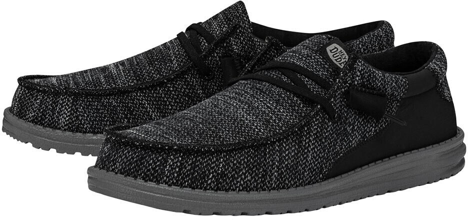 Dude Wally Stitch Flecked Woven Shoes black
