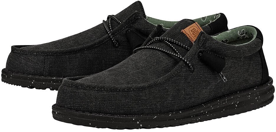 Dude Wally Washed Canvas Shoes black