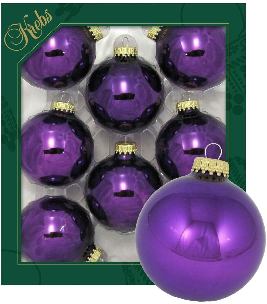 Krebs Lauscha Christmas tree decorations 6.7cm 8 pieces.
