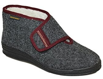 Intermax Slipper with velcro closure lined with wool felt anthracite