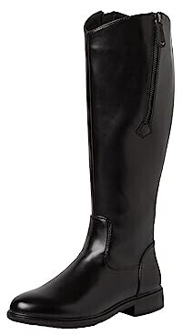Jana Shoes High without heel made of leather imitation with zipper wide H extra width black