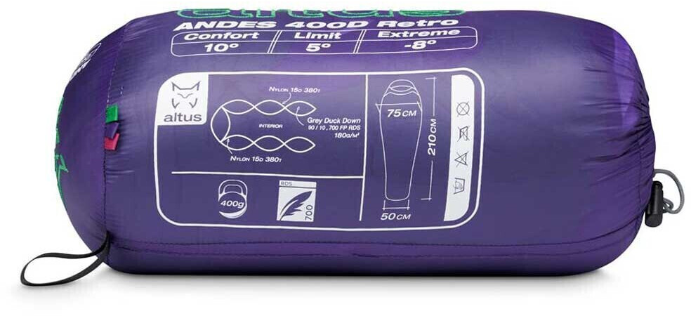 Altus Andes 400 Z80 Sleeping Bag white Long Left Zipper 3100015