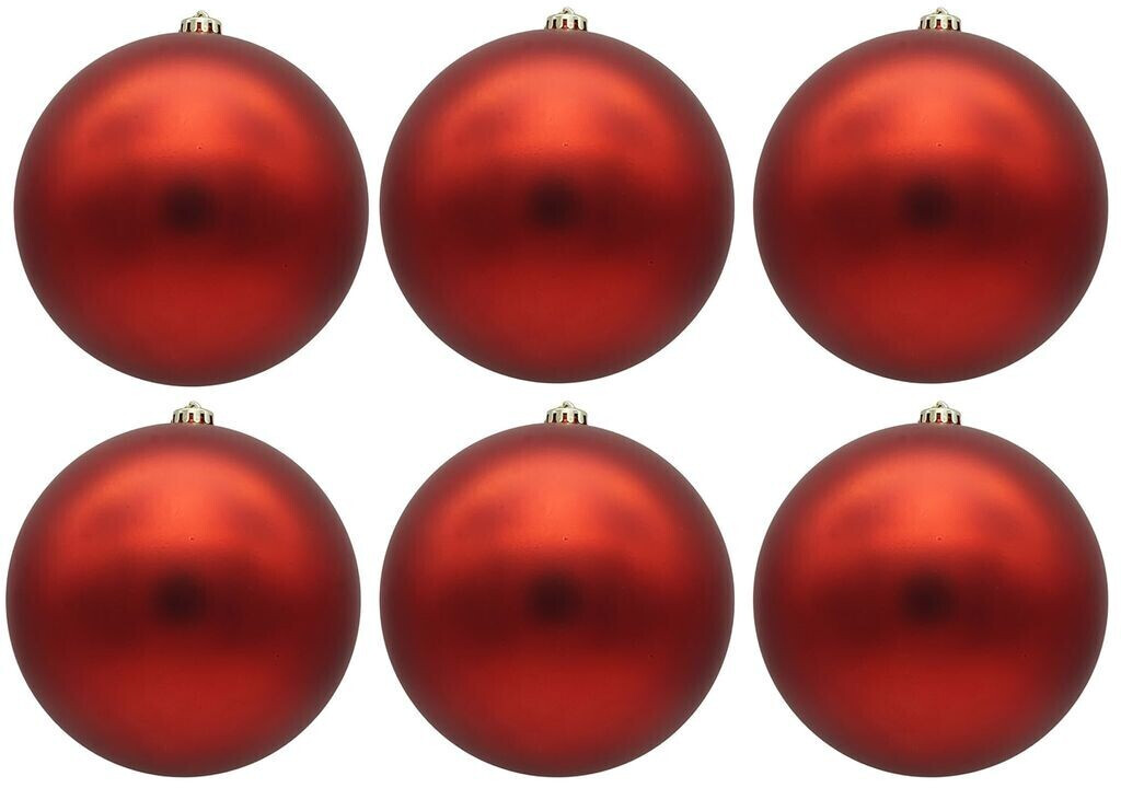 Annastore Weihnachtskugeln frostsicher 12cm 6 Stk. rot matt ab 19,99