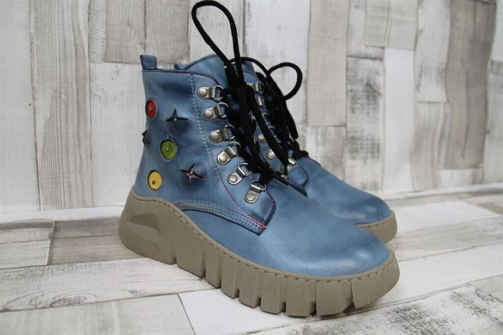 Gemini Lace-up with side zipper light blue