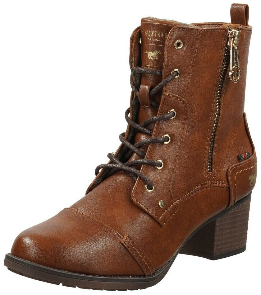 MUSTANG Lace-up with decorative zipper outside brown