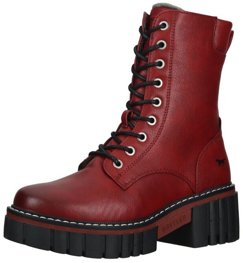 MUSTANG Faux Leather Bootie red