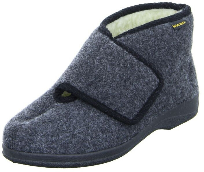 Intermax Men's Velcro Slipper with Wool black