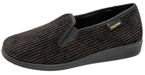 Fischer Striped Cord Flat Slippers brown Mocca 714