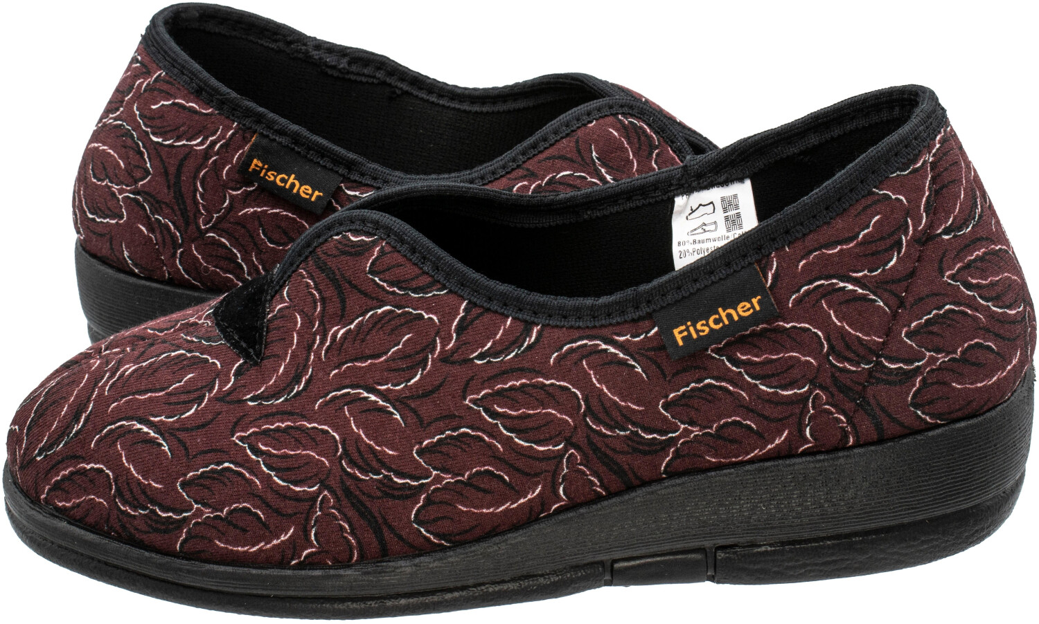 Fischer Dora Low Slippers red Bordobunt 349