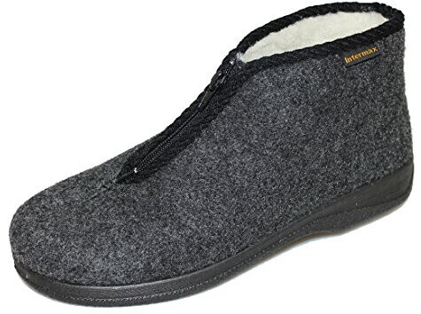 Intermax Slipper with zipper lined with wool felt anthracite